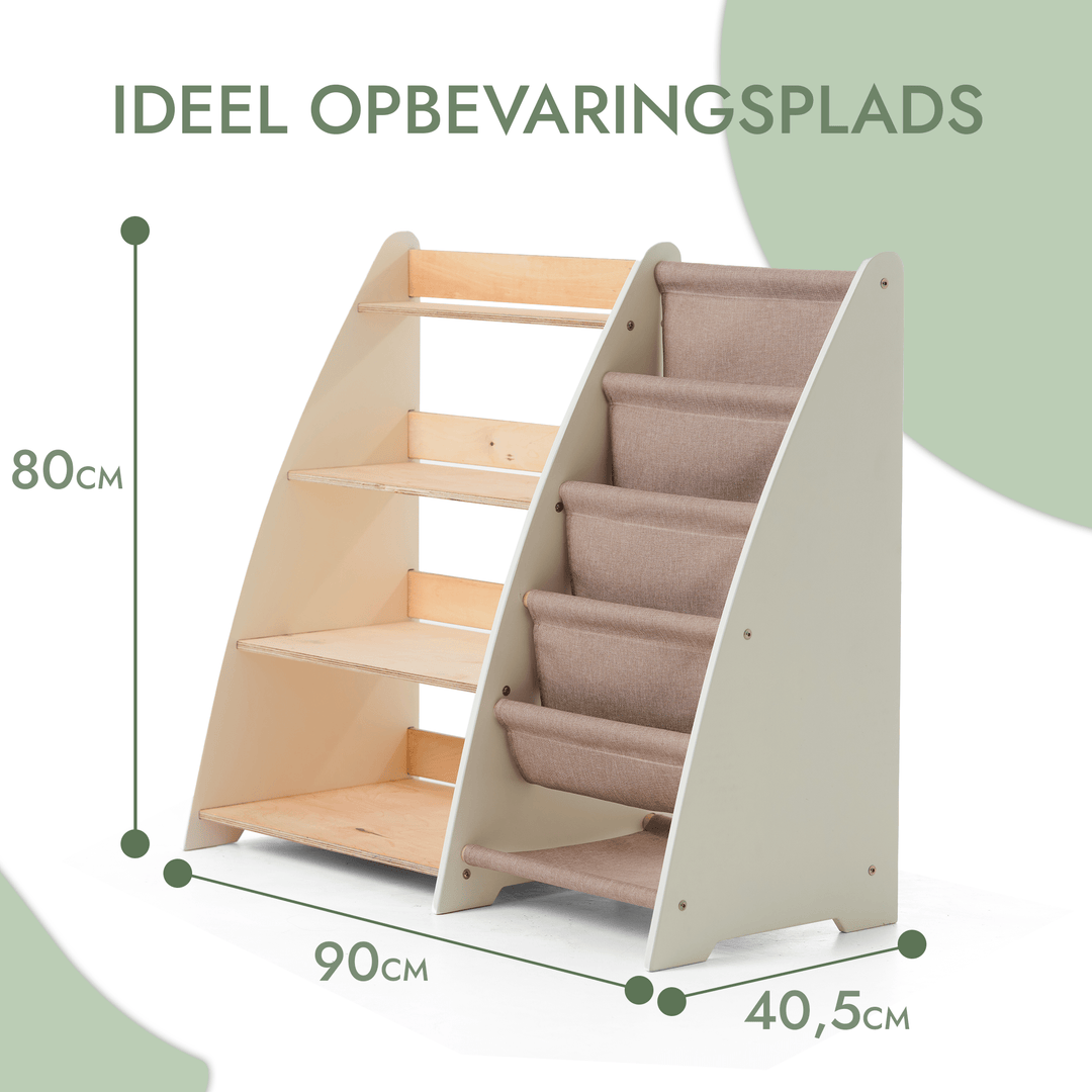 2 - i - 1 Montessori reol til små børns bøger og legetøj - Goodevas DK