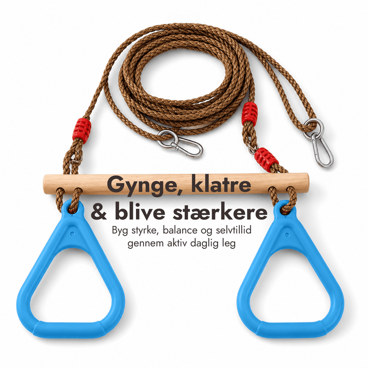 2i1 gyngesæt: trapes + gymnastikringe - Goodevas DK