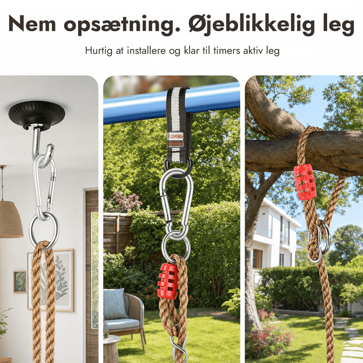 2i1 gyngesæt: trapes + gymnastikringe - Goodevas DK