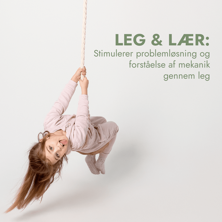 3 - i - 1 Gyngesæt: Rebstige + Gymnastikringe + Tallerkengynge - Goodevas DK