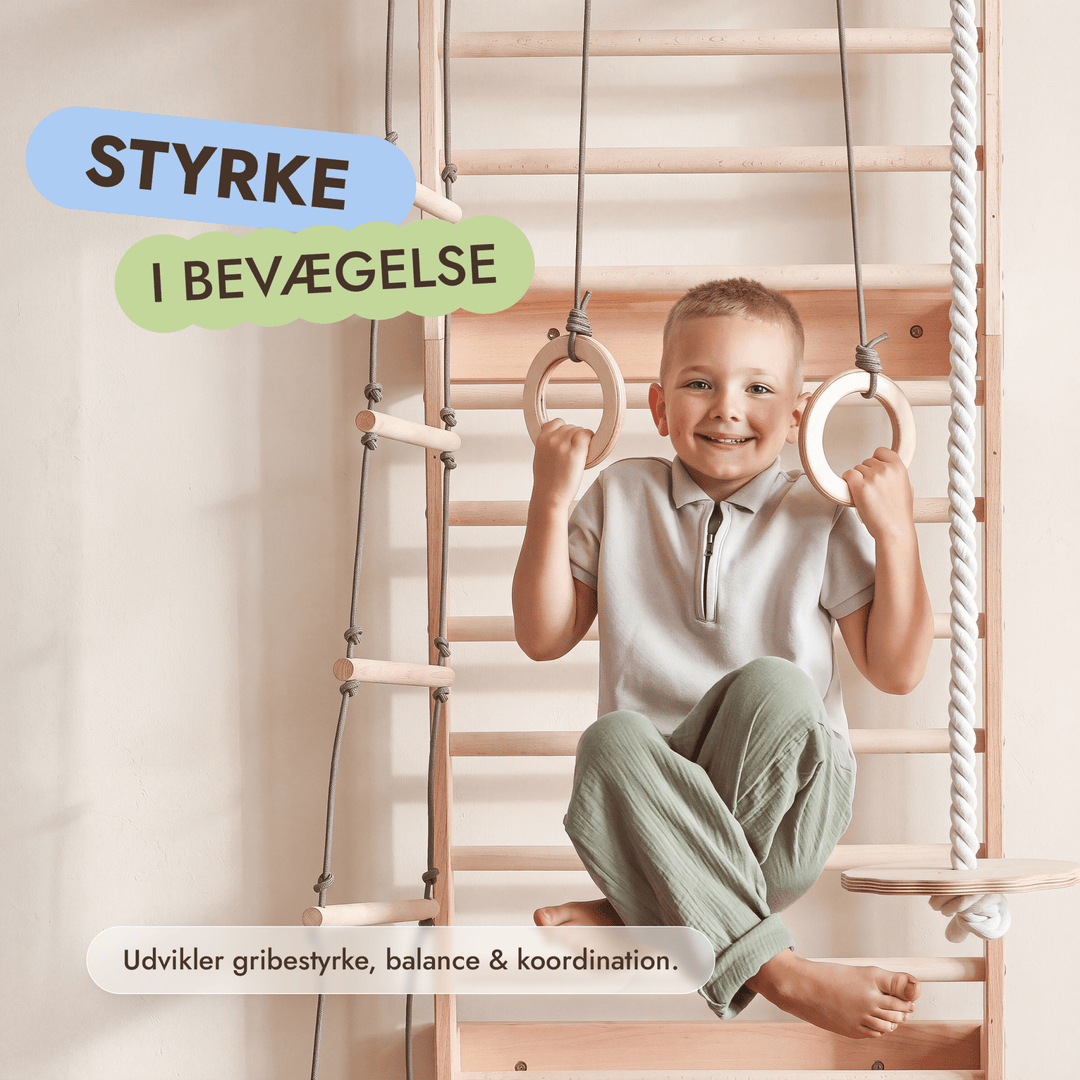 5-in-1 Gymnastikribbe til børn med pull up-stang & 3i1 gyngesæt - Goodevas DK