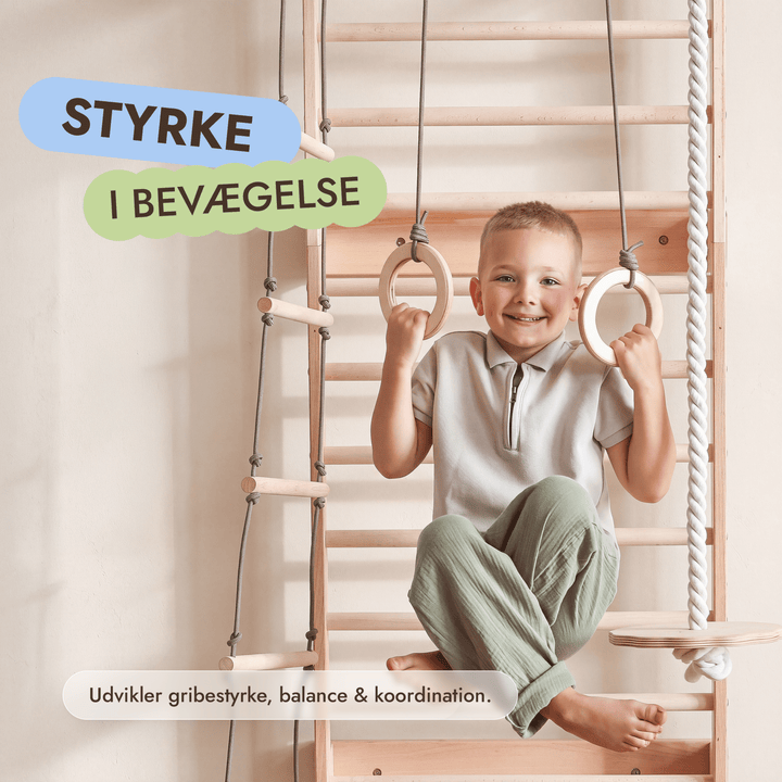 5-in-1 Gymnastikribbe til børn med pull up-stang & 3i1 gyngesæt - Goodevas DK
