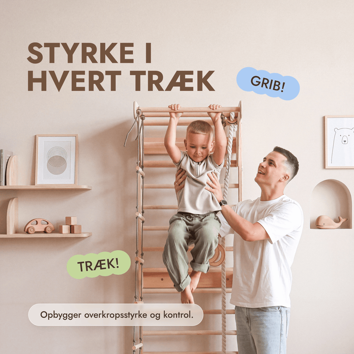 5-in-1 Gymnastikribbe til børn med pull up-stang & 3i1 gyngesæt - Goodevas DK