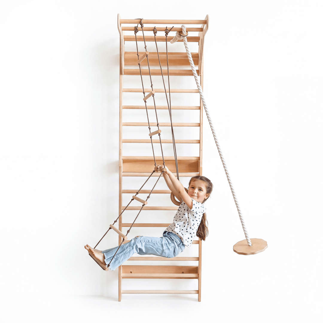 5-in-1 Gymnastikribbe til børn med pull up-stang & 3i1 gyngesæt - Goodevas DK