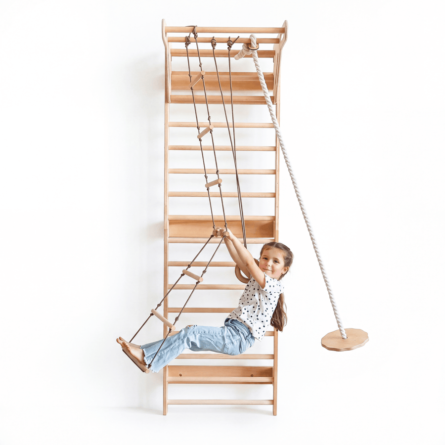 5-in-1 Gymnastikribbe til børn med pull up-stang & 3i1 gyngesæt - Goodevas DK