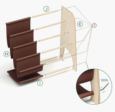 Børnehylde til bøger og legetøj – Stor