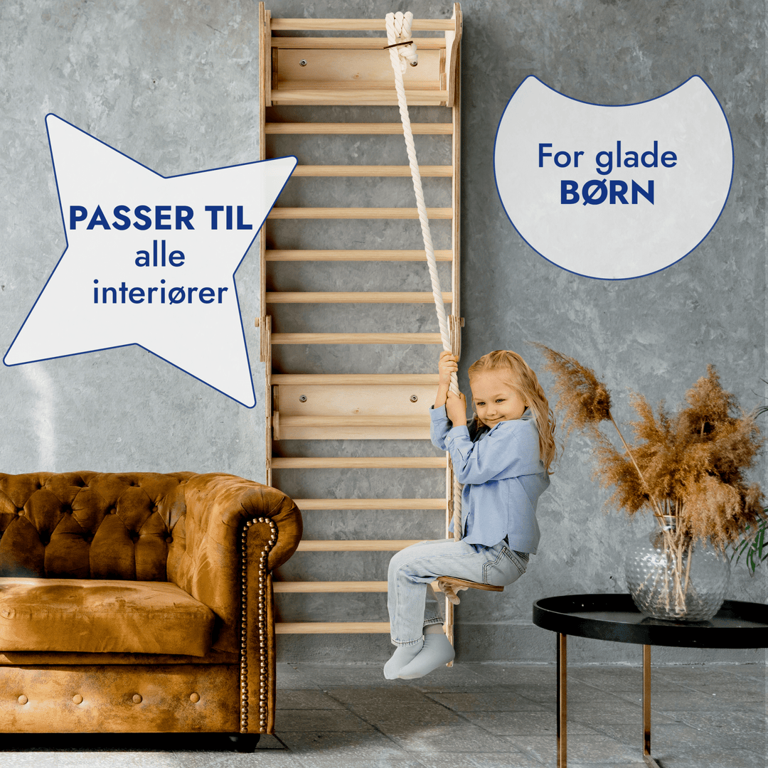 Apollo Ribbevæg / Klatrestige til Små Astronauter + Måne - gynge Sæt + Rutsjebræt - Goodevas DK