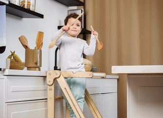 Læringstårn til småbørn: Køkkenhjælper til børn - Lyserød