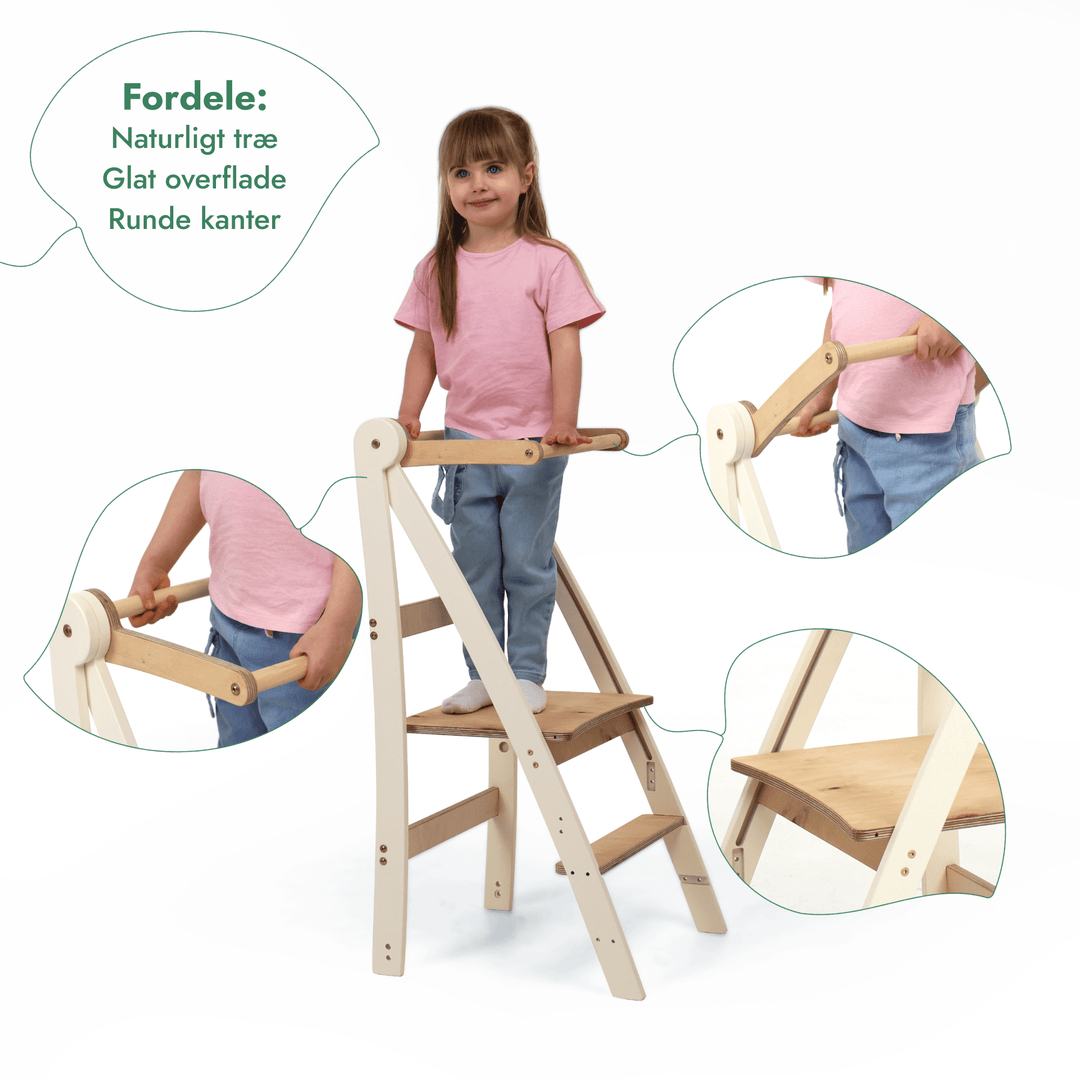 Justerbart læringstårn – Trappestol til børn - Goodevas DK
