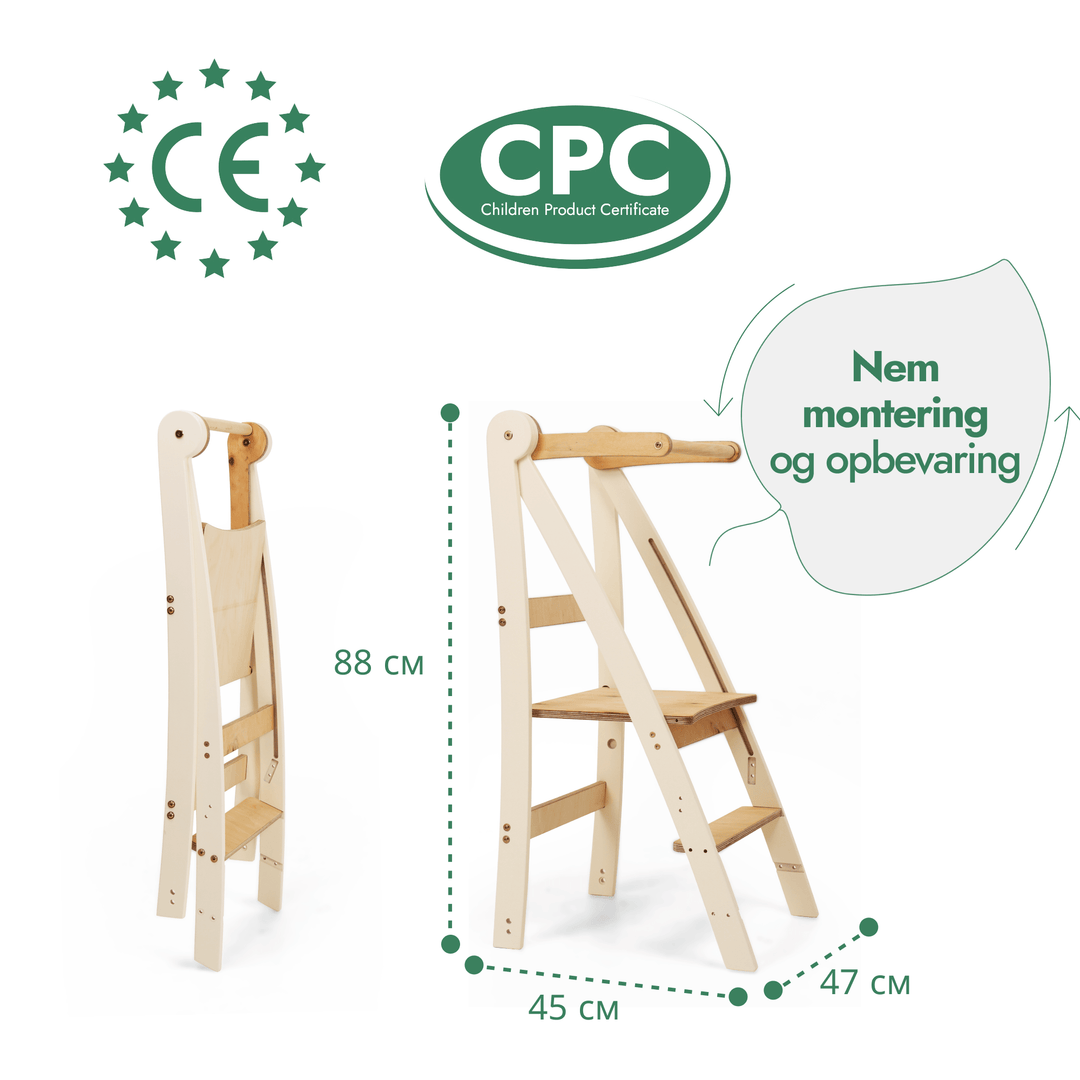 Justerbart læringstårn – Trappestol til børn - Goodevas DK