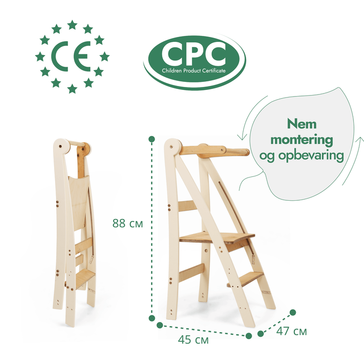 Justerbart læringstårn – Trappestol til børn - Goodevas DK
