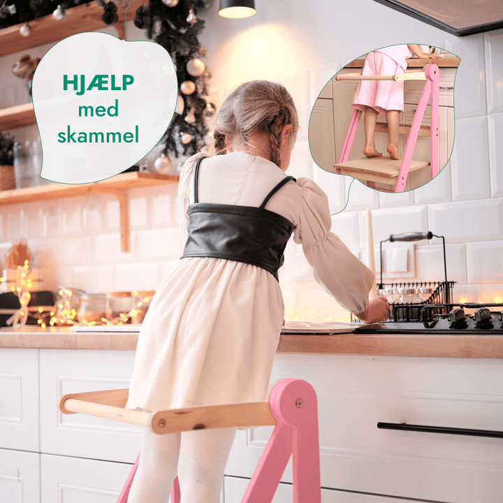 Læringstårn til småbørn: Køkkenhjælper til børn - Lyserød - Goodevas DK