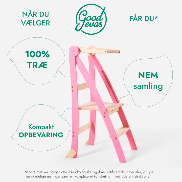 Læringstårn til småbørn: Køkkenhjælper til børn - Lyserød - Goodevas DK