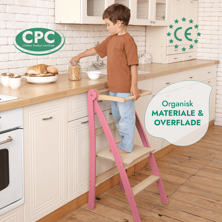 Læringstårn til småbørn: Køkkenhjælper til børn - Lyserød - Goodevas DK