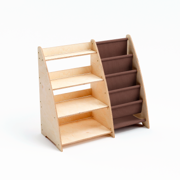 Børnehylde til bøger og legetøj – Mellem