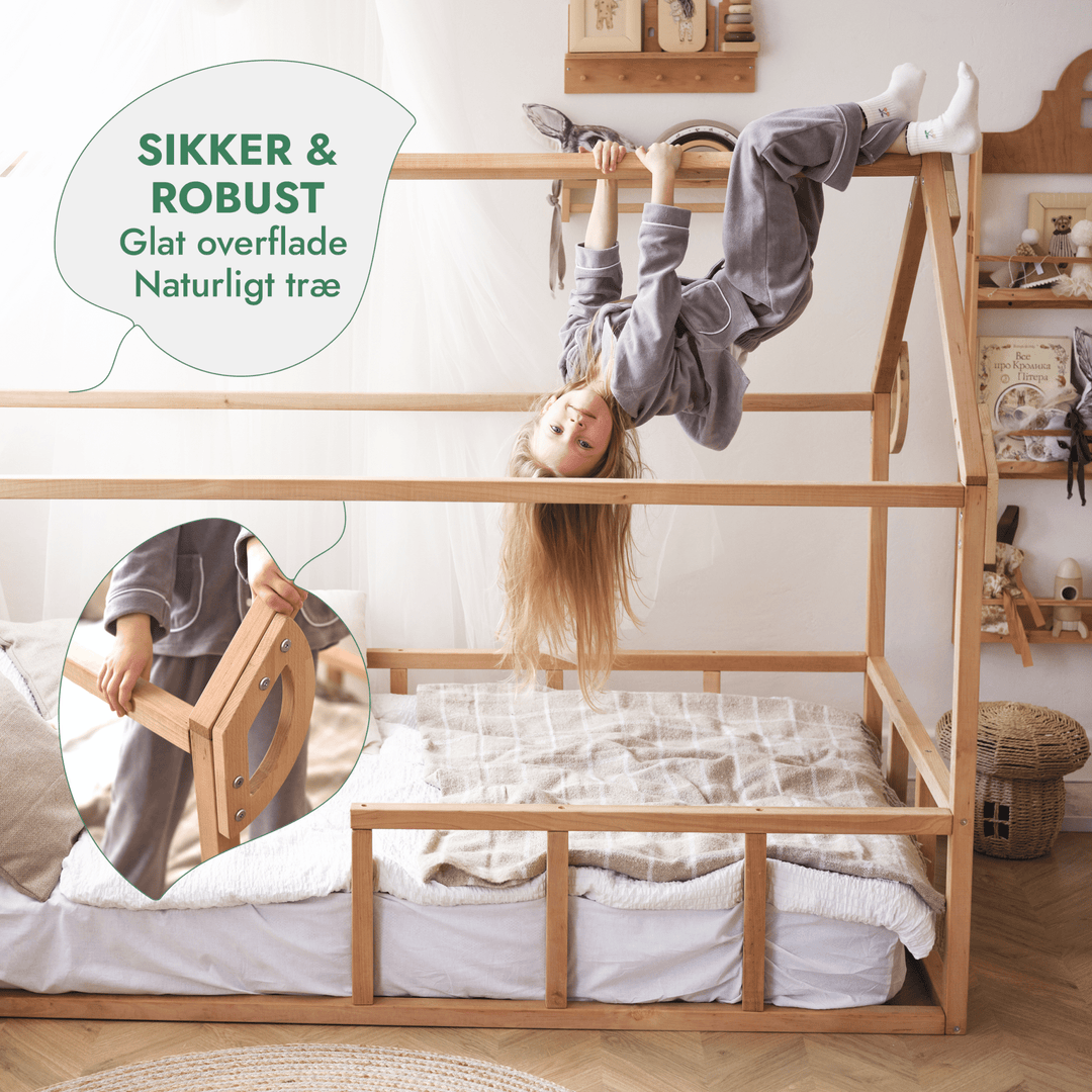 Montessori Hus Seng til Børn med Stakit (200x120 cm) - Goodevas DK