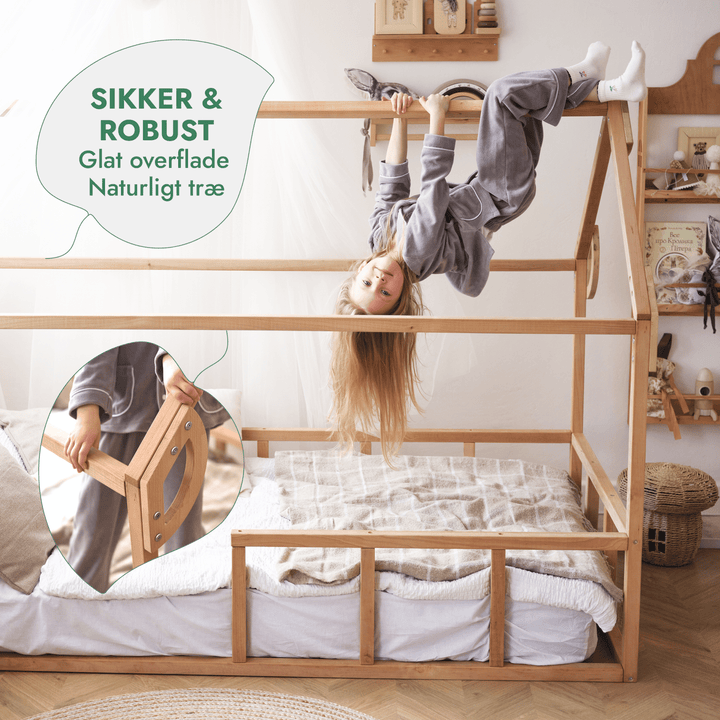 Montessori Hus Seng til Børn med Stakit (200x120 cm) - Goodevas DK