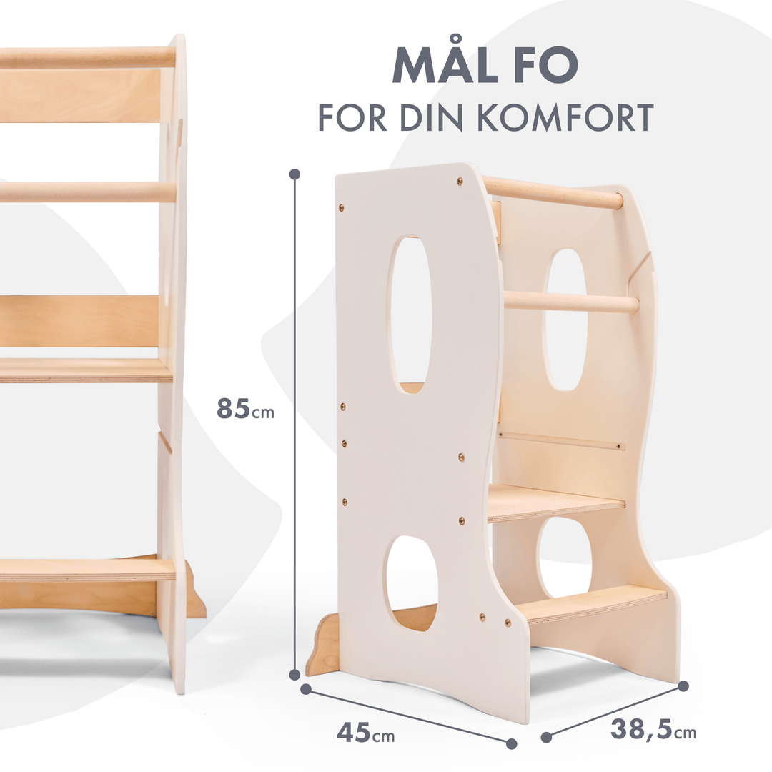 Montessoris læringstårn Køkkenhjælper - Elfenben - Goodevas DK