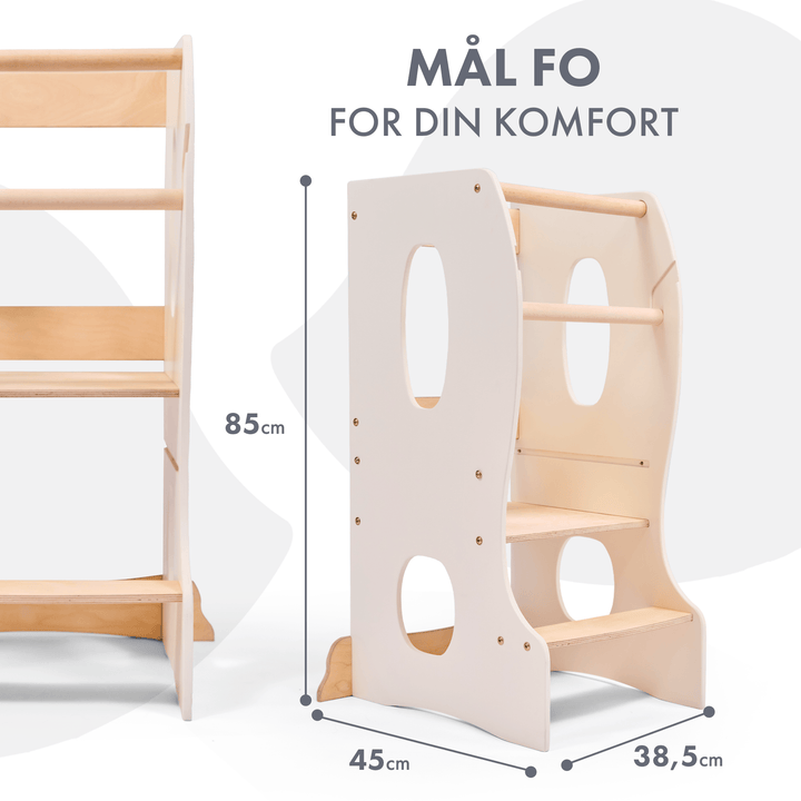 Montessoris læringstårn Køkkenhjælper - Elfenben - Goodevas DK