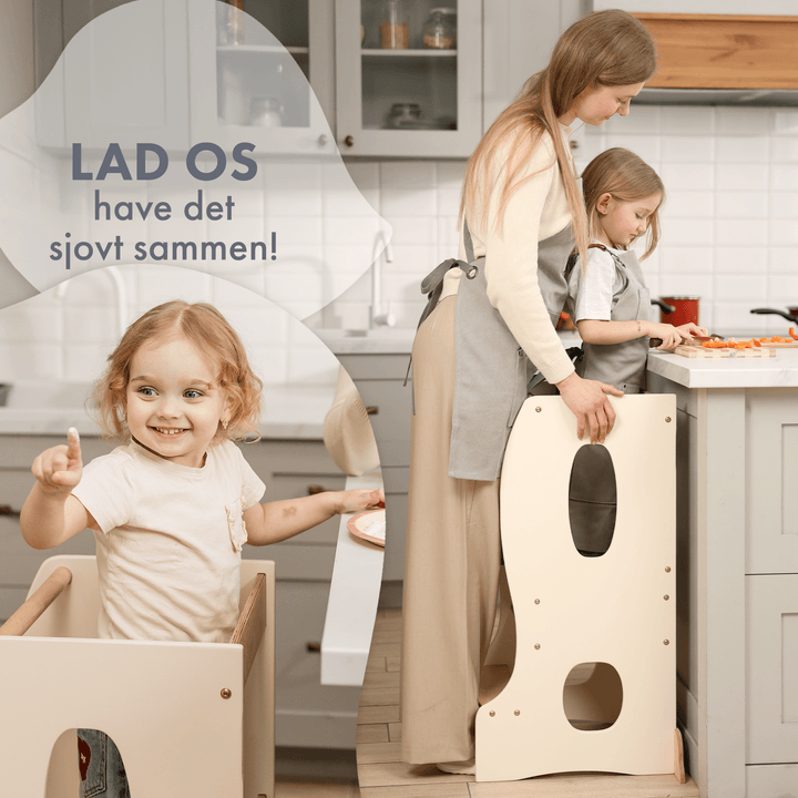 Montessoris læringstårn Køkkenhjælper - Elfenben - Goodevas DK