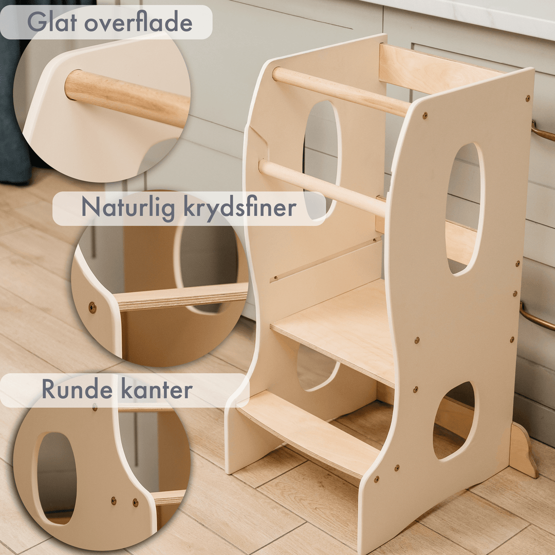 Montessoris læringstårn Køkkenhjælper - Elfenben - Goodevas DK