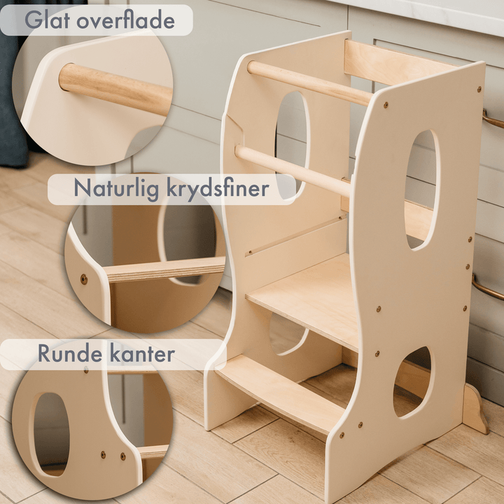 Montessoris læringstårn Køkkenhjælper - Elfenben - Goodevas DK