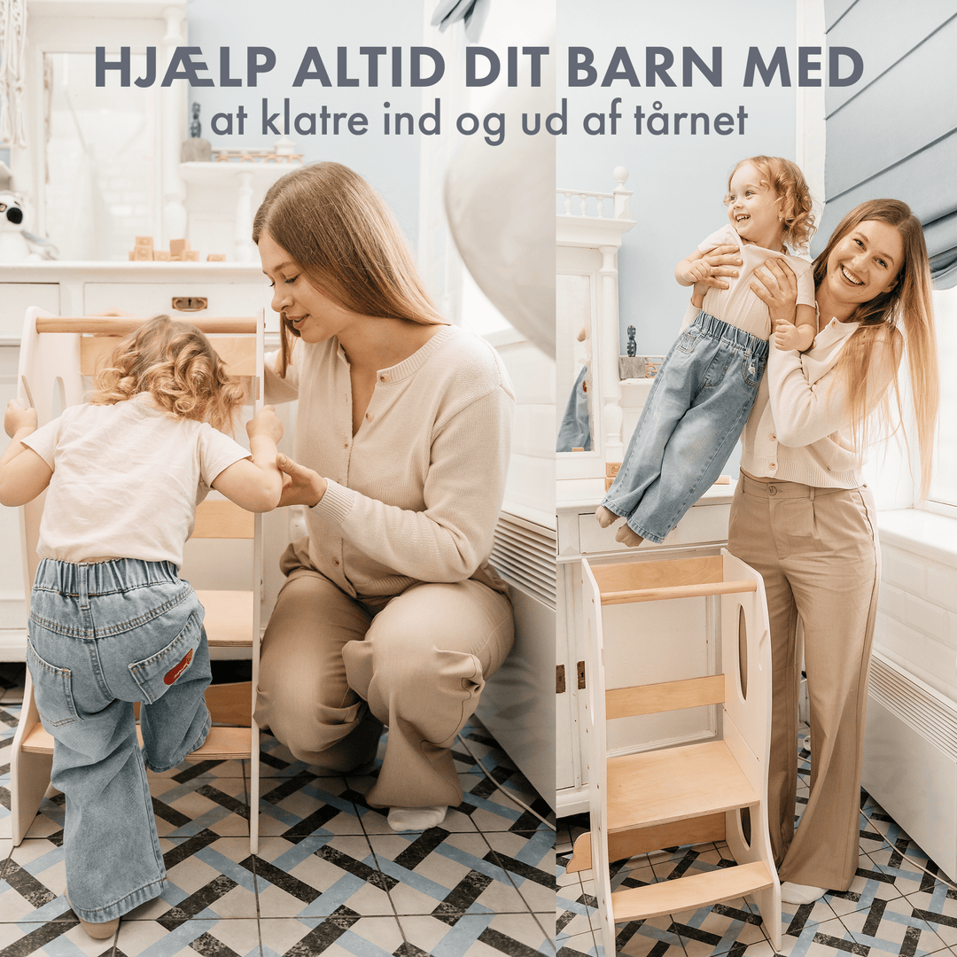 Montessoris læringstårn Køkkenhjælper - Elfenben - Goodevas DK