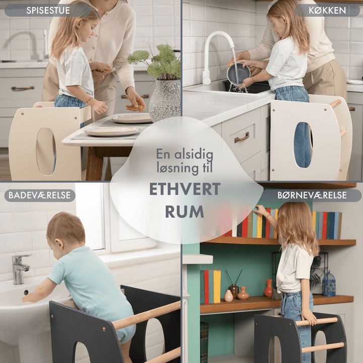 Montessoris læringstårn Køkkenhjælper - Elfenben - Goodevas DK