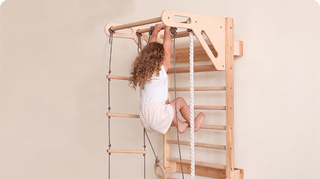 5-in-1 Gymnastikribbe til børn med pull up-stang & 3i1 gyngesæt
