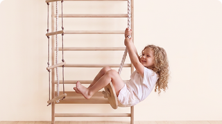 5-in-1 Gymnastikribbe til børn med pull up-stang & 3i1 gyngesæt