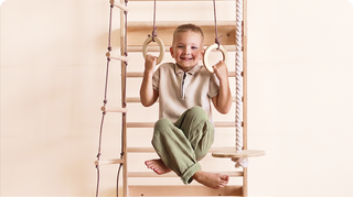 5-in-1 Gymnastikribbe til børn med pull up-stang & 3i1 gyngesæt